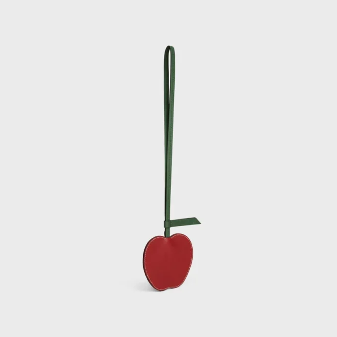 Apple Keyring in Smooth Lambskin