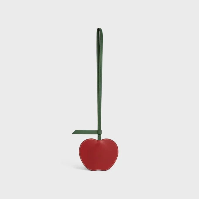 Apple Keyring in Smooth Lambskin