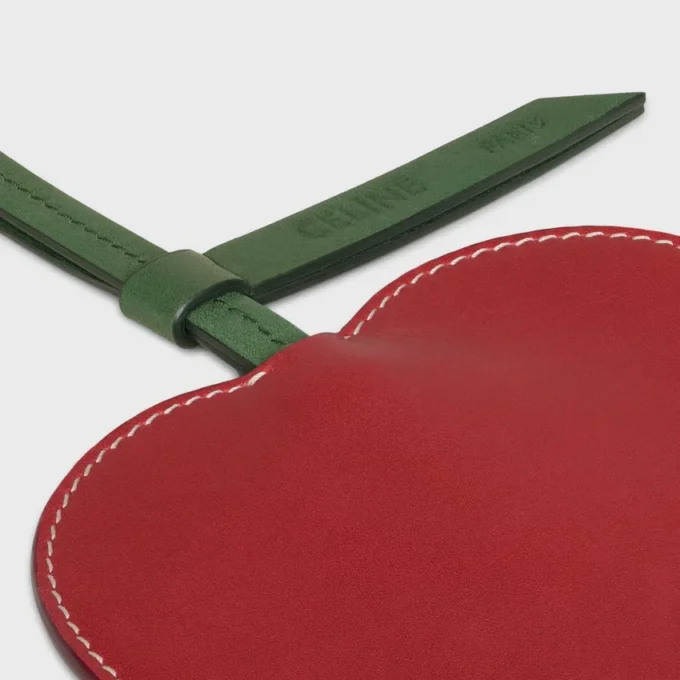 Apple Keyring in Smooth Lambskin