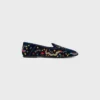 Aura Loafer in College Embroidered Velvet