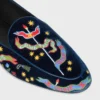 Aura Loafer in College Embroidered Velvet