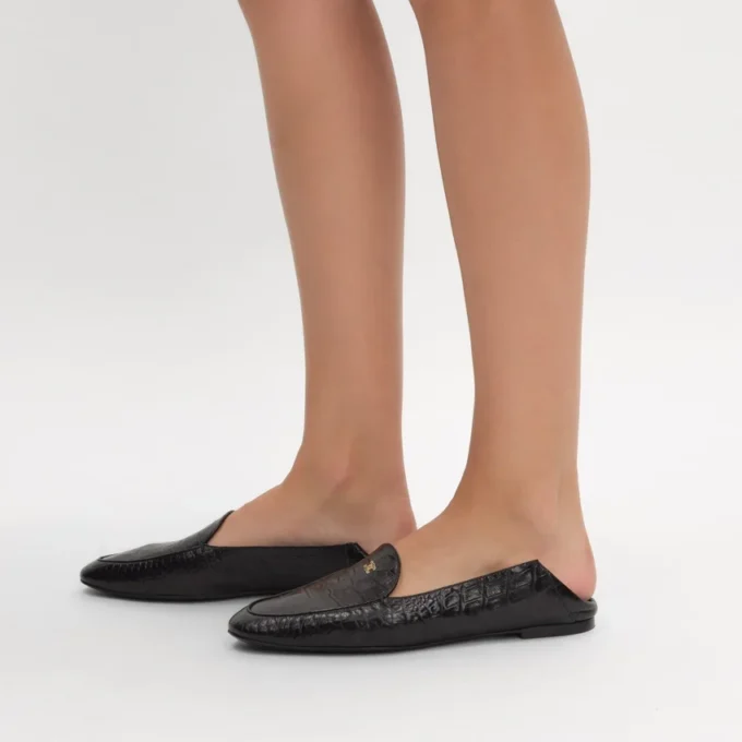 Aura Loafer in Crocodile Stamped Lambskin Aura Loafer in Crocodile Stamped Lambskin