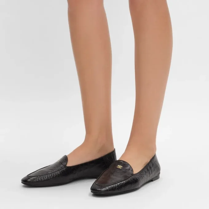 Aura Loafer in Crocodile Stamped Lambskin Aura Loafer in Crocodile Stamped Lambskin