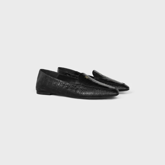 Aura Loafer in Crocodile Stamped Lambskin Aura Loafer in Crocodile Stamped Lambskin