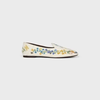 Aura Loafer in Flowers Embroidered Velvet
