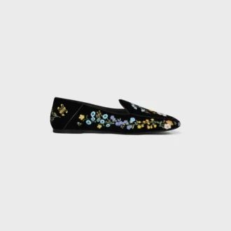 Aura Loafer in Flowers Embroidered Velvet