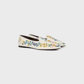 Aura Loafer in Flowers Embroidered Velvet