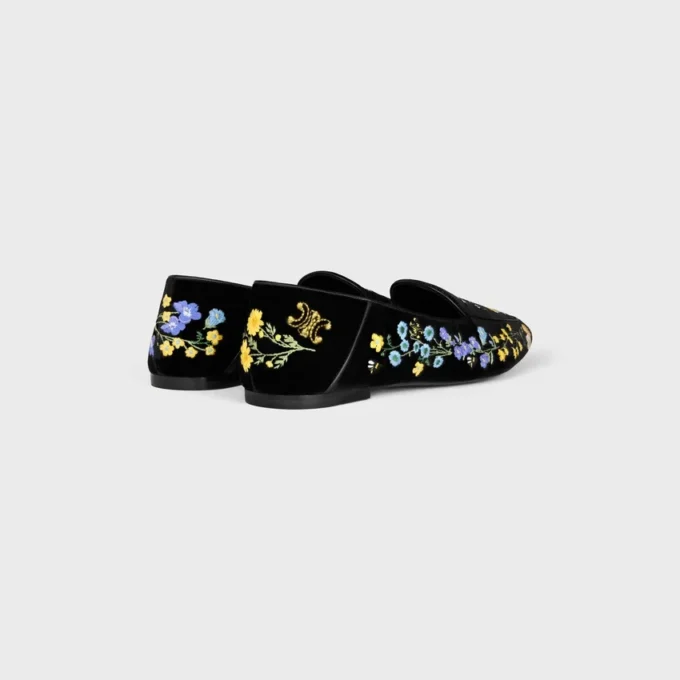 Aura Loafer in Flowers Embroidered Velvet Aura Loafer in Flowers Embroidered Velvet