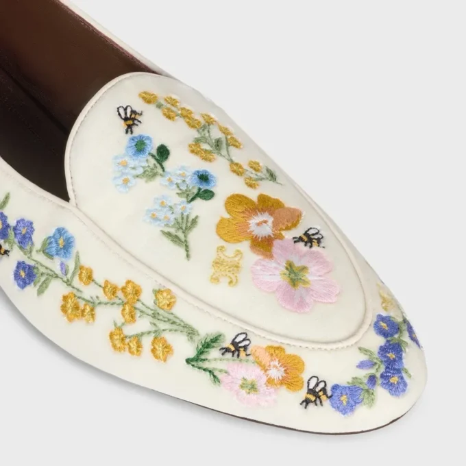 Aura Loafer in Flowers Embroidered Velvet Aura Loafer in Flowers Embroidered Velvet