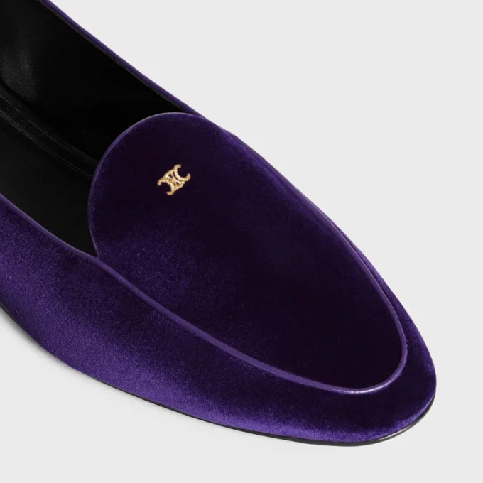 Aura Loafer with Triomphe in Velvet Aura Loafer with Triomphe in Velvet