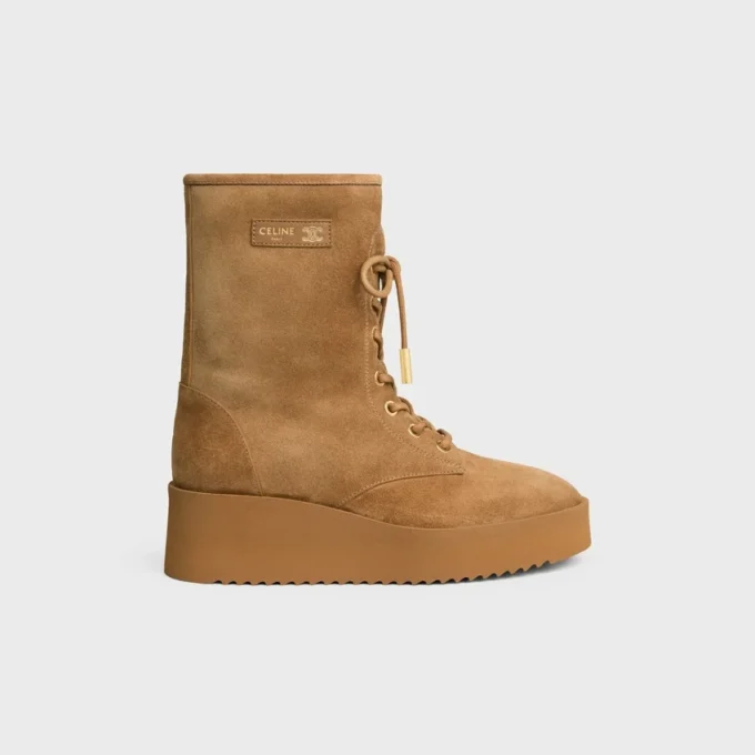Austin Lace-Up Boot in Suede Calfskin and Shearling Austin Lace-Up Boot in Suede Calfskin and Shearling
