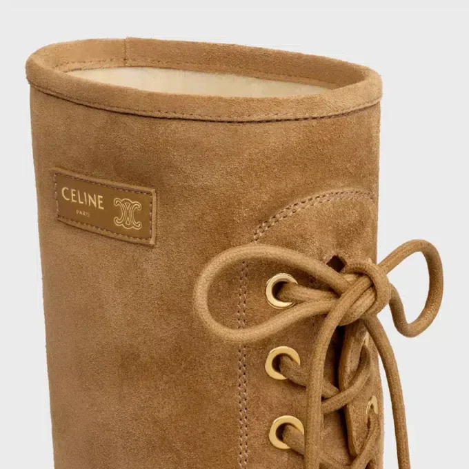 Austin Lace-Up Boot in Suede Calfskin and Shearling Austin Lace-Up Boot in Suede Calfskin and Shearling