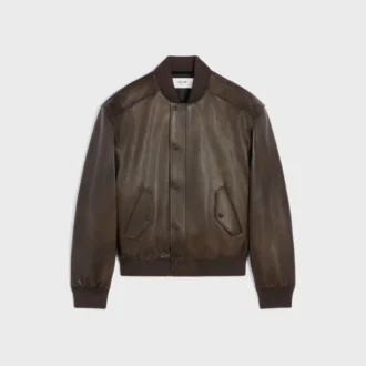 Aviator Teddy Jacket in Grained Calfskin