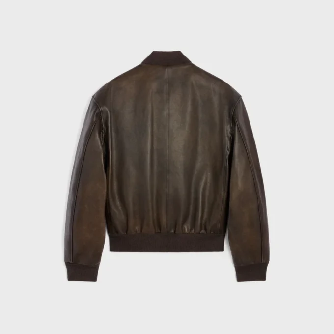 Aviator Teddy Jacket in Grained Calfskin