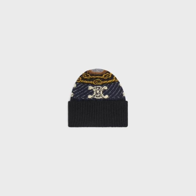 Beanie in Jacquard Cashmere