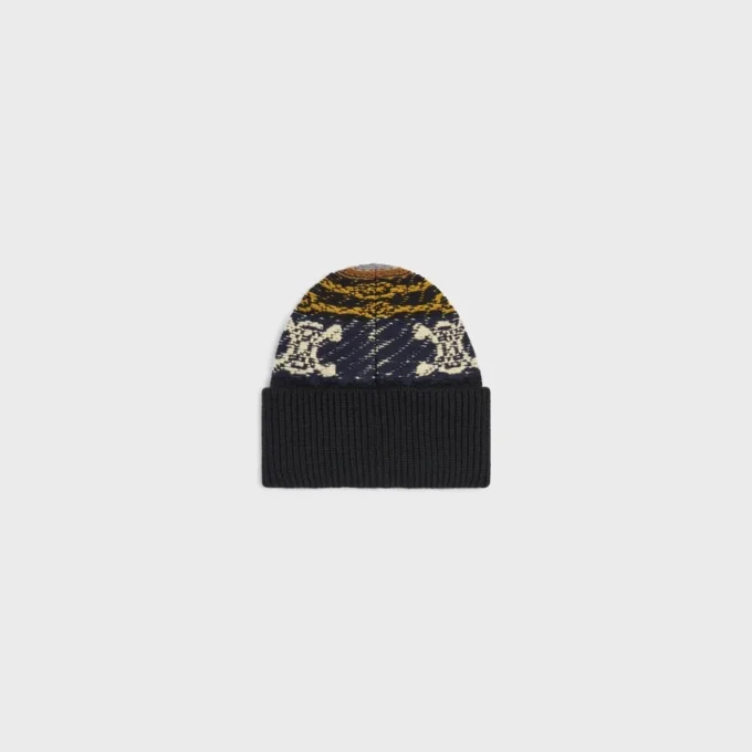 Beanie in Jacquard Cashmere