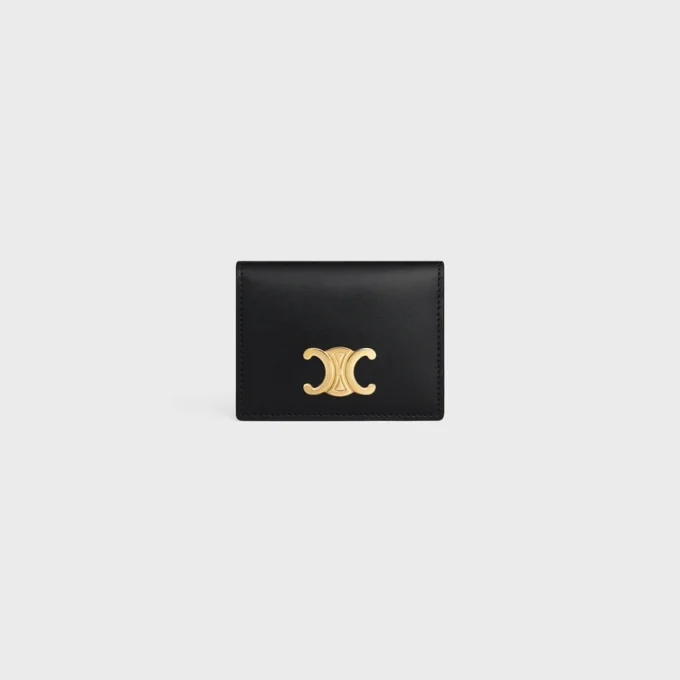 Bi-Fold Card Holder Triomphe in Shiny Calfskin