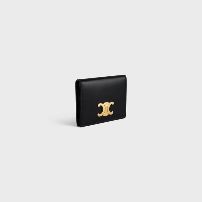 Bi-Fold Card Holder Triomphe in Shiny Calfskin