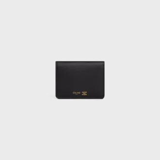 Bi-Fold Card Holder Triomphe Stamp in Supple Grained Calfskin
