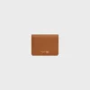 Bi-Fold Card Holder Triomphe Stamp in Supple Grained Calfskin