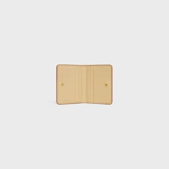 Bi-Fold Card Holder Triomphe Stamp in Supple Grained Calfskin