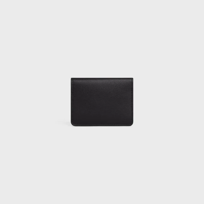 Bi-Fold Card Holder Triomphe Stamp in Supple Grained Calfskin