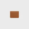 Bi-Fold Card Holder Triomphe Stamp in Supple Grained Calfskin