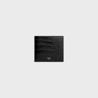 Bi-Fold Wallet in Crocodile Embossed Calfskin