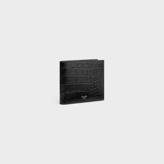 Bi-Fold Wallet in Crocodile Embossed Calfskin Bi-Fold Wallet in Crocodile Embossed Calfskin