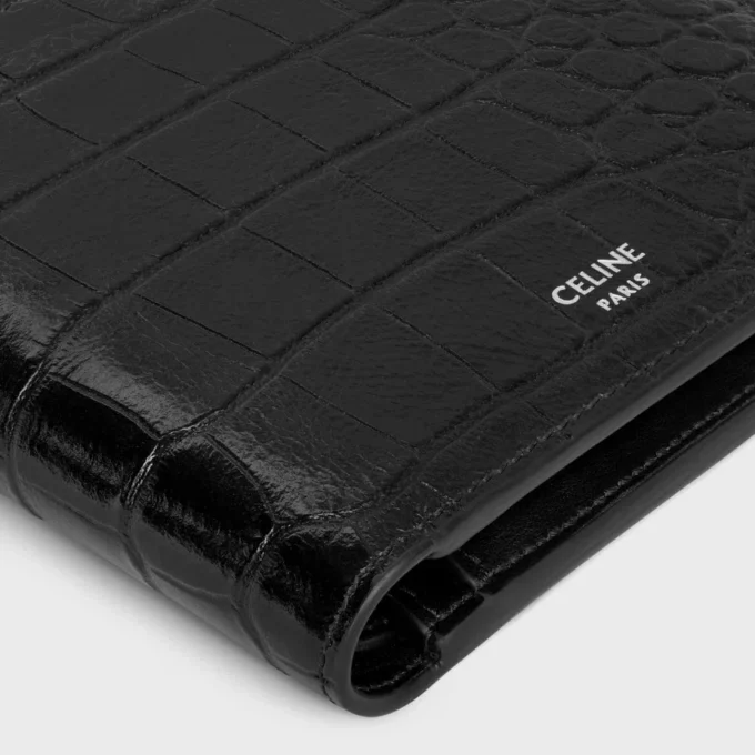 Bi-Fold Wallet in Crocodile Embossed Calfskin Bi-Fold Wallet in Crocodile Embossed Calfskin