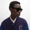 Black Frame 45 Sunglasses in Acetate Black Frame 45 Sunglasses in Acetate
