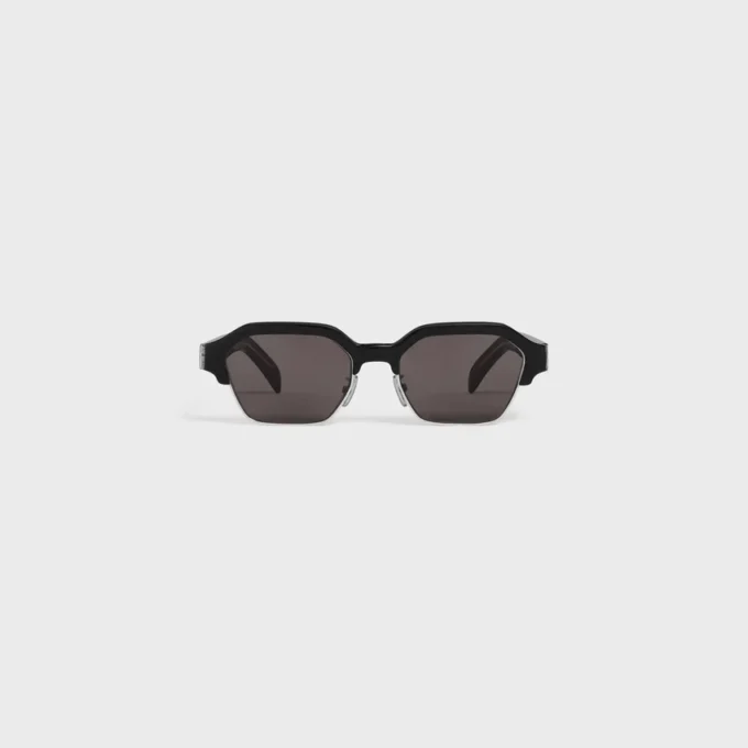 Black Frame 63 Sunglasses in Acetate and Metal Black Frame 63 Sunglasses in Acetate and Metal