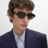 Black Frame 63 Sunglasses in Acetate and Metal Black Frame 63 Sunglasses in Acetate and Metal