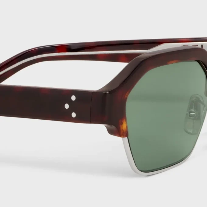 Black Frame 63 Sunglasses in Acetate and Metal Black Frame 63 Sunglasses in Acetate and Metal