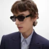 Black Frame 63 Sunglasses in Acetate and Metal Black Frame 63 Sunglasses in Acetate and Metal