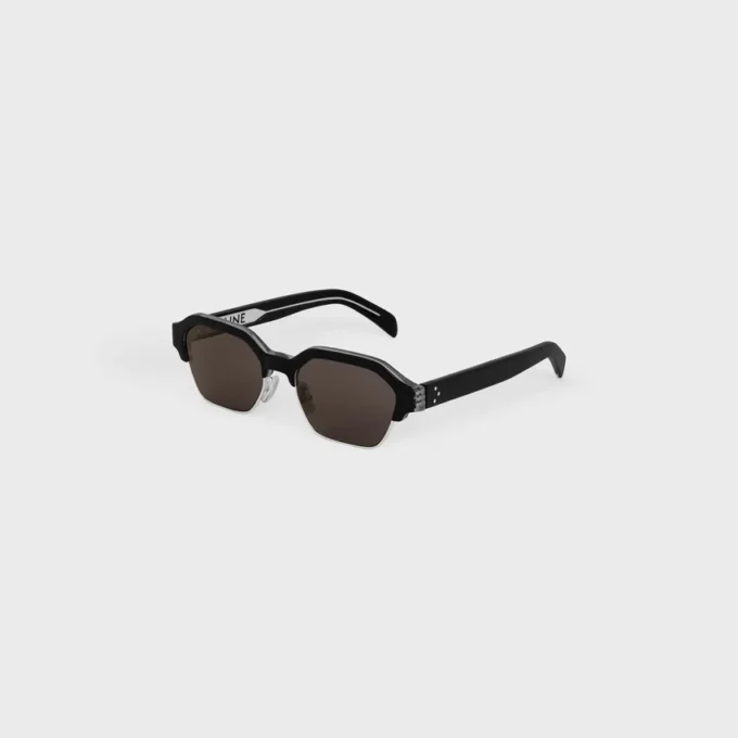 Black Frame 63 Sunglasses in Acetate and Metal Black Frame 63 Sunglasses in Acetate and Metal