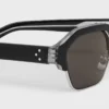 Black Frame 63 Sunglasses in Acetate and Metal Black Frame 63 Sunglasses in Acetate and Metal