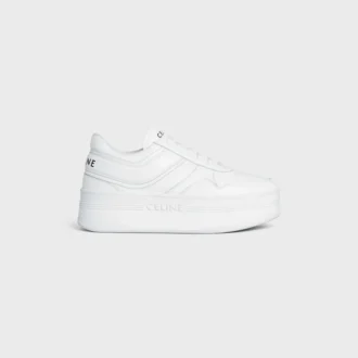 Block Sneakers with Wedge Outsole in Calfskin