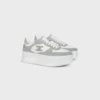 Block Wedge Sneaker in Calfskin and Suede Calfskin Block Wedge Sneaker in Calfskin and Suede Calfskin