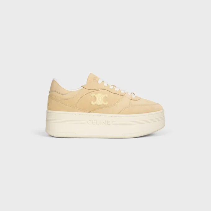 Block Wedge Sneaker in Suede Calfskin and Calfskin Block Wedge Sneaker in Suede Calfskin and Calfskin