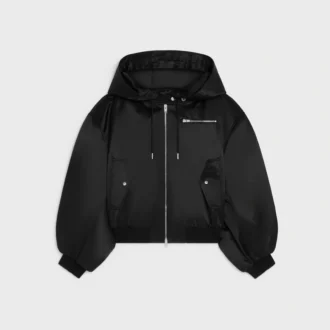 Bomber Jacket in Cotton Satin