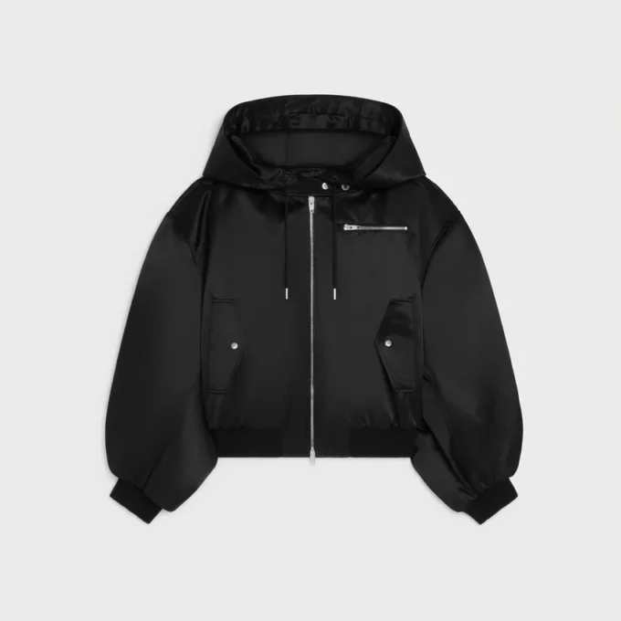 Bomber Jacket in Cotton Satin Bomber Jacket in Cotton Satin