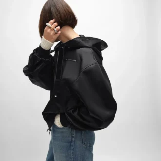 Bomber Jacket in Cotton Satin
