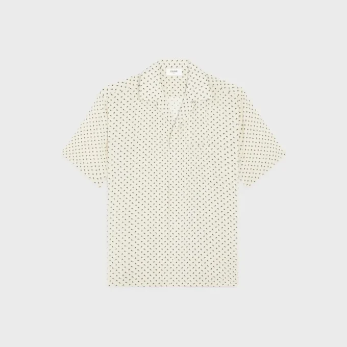 Bowling Shirt in Micro Triomphe Print Viscose Bowling Shirt in Micro Triomphe Print Viscose