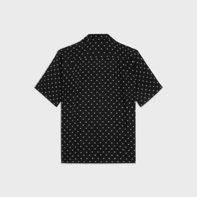 Bowling Shirt in Micro Triomphe Print Viscose Bowling Shirt in Micro Triomphe Print Viscose