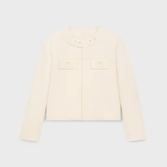 Brompton Jacket in Wool Silk Gabardine