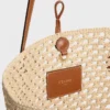 Bucket Triomphe Beads Basket in Raffia and Calfskin Bucket Triomphe Beads Basket in Raffia and Calfskin