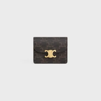 Business Card Holder Triomphe in Triomphe Canvas and Lambskin