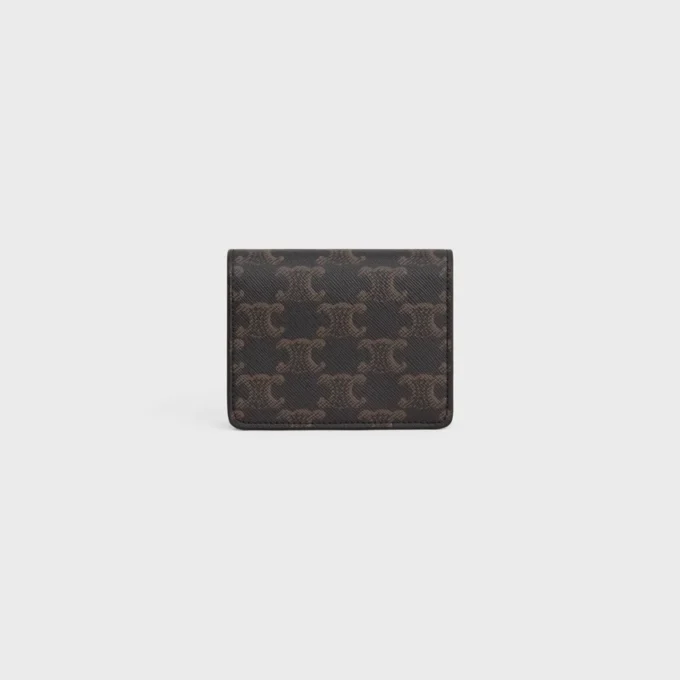 Business Card Holder Triomphe in Triomphe Canvas and Lambskin