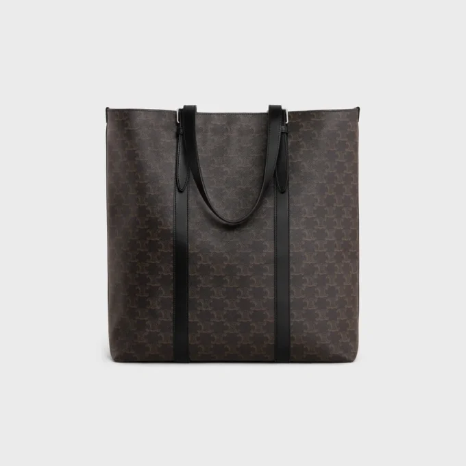 Cabas with Buckle in Triomphe Canvas and Calfskin Cabas with Buckle in Triomphe Canvas and Calfskin